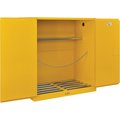 Global Industrial 110 Gallon Drum Storage Safety Cabinet, Manual Close w/ Rollers 316105